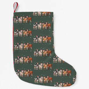 Christmas Cow Lover Gift Funny Holiday Farm Small Christmas Stocking