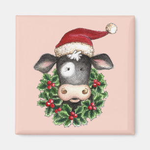 Christmas Cow - Magnet