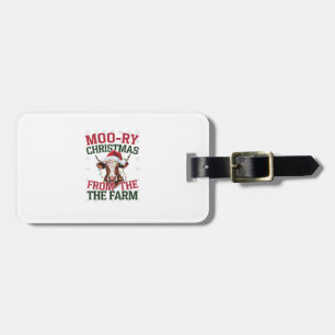 Christmas Cow Moo-ry Christmas From The Farm Luggage Tag