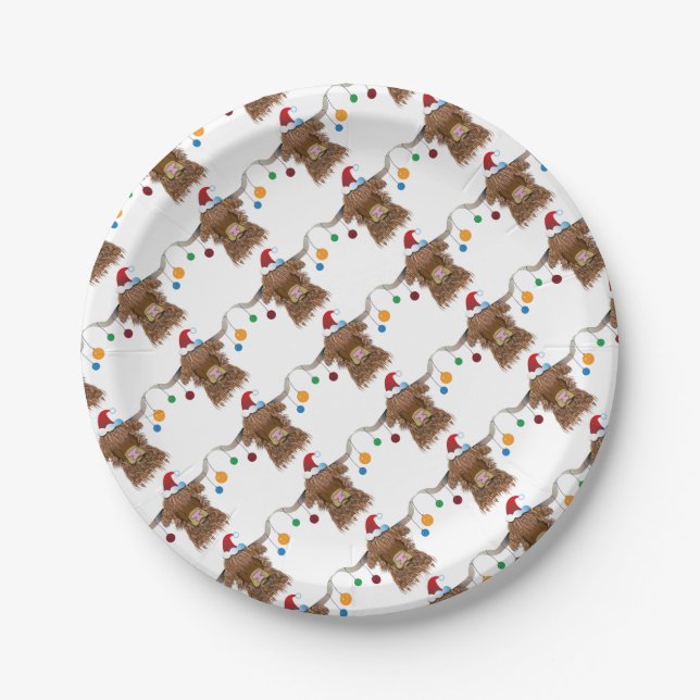 Christmas Cow Paper Plate (Front)