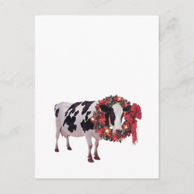 Christmas Cow Postcard Template Vertical (Front)