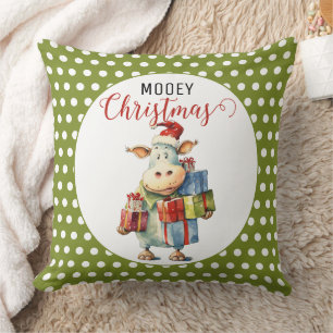 Christmas Cow Pun  Cushion
