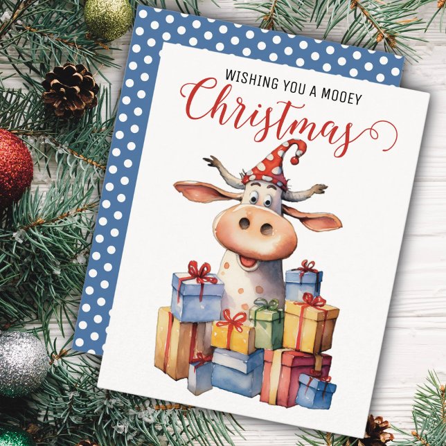 Christmas Cow Pun  Holiday Card (Creator Uploaded)