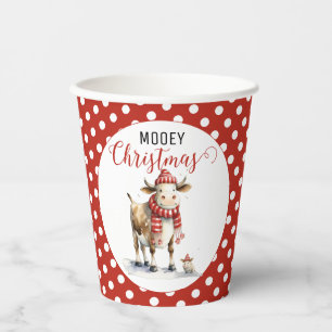 Christmas Cow Pun  Paper Cups
