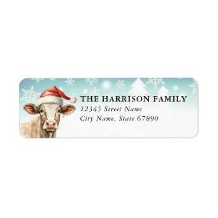 Christmas Cow Return Address Labels
