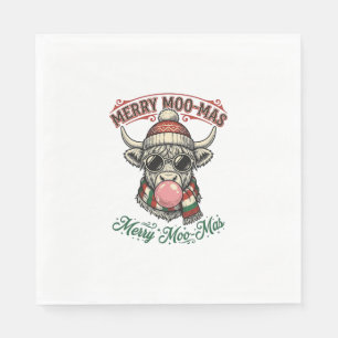 Christmas Cow Shirt Cute Highland Holiday Pun Desi Napkin