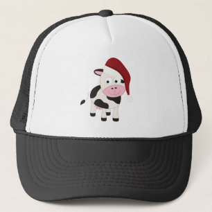 Christmas cow trucker hat