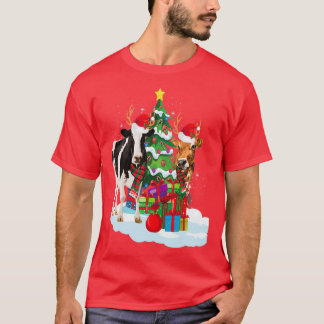 Christmas Cow Xmas Tree Funny T-Shirt