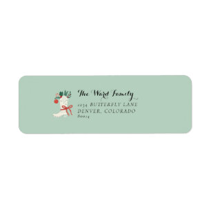 Christmas Cowboy Boot - Holiday Return Mail Label Return Address Label