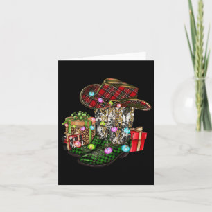 Christmas Cowboy Boot Western Cowhide Xmas Pjs Men Card