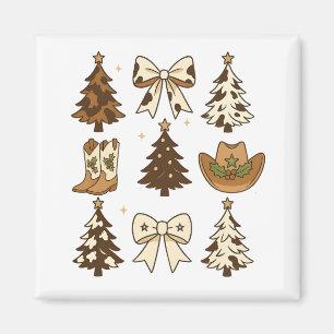 Christmas Cowboy Boots Western Santa Xmas Magnet