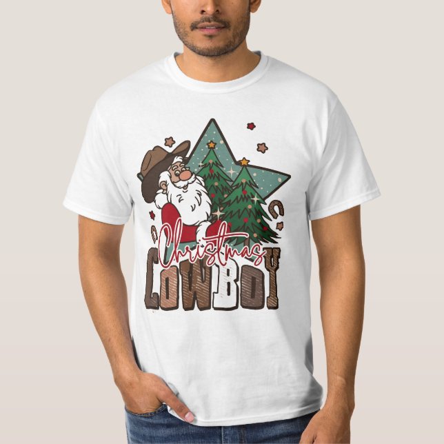 Christmas Cowboy, Christmas Western, Christmas, Sa T-Shirt (Front)