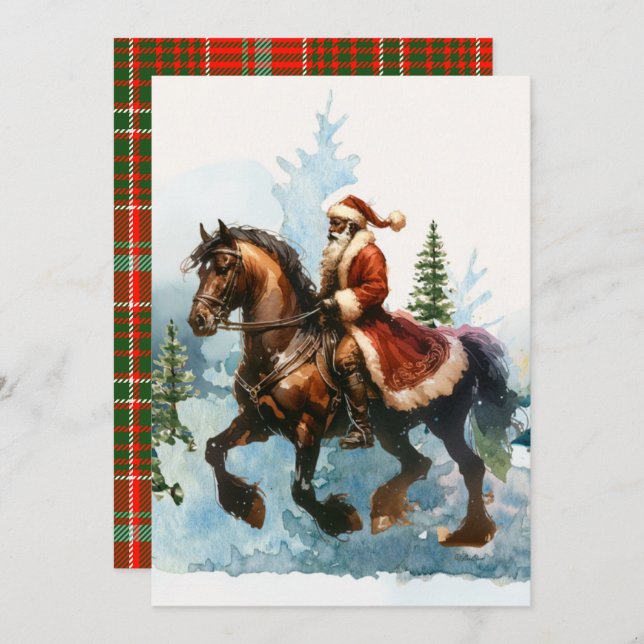 Christmas Cowboy Santa Invitation (Front/Back)