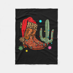 Christmas Cowgirl Boots,western Christmas Funny Gi Fleece Blanket