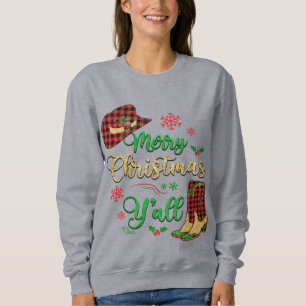 Christmas Cowgirl Hat & Boots Sweatshirt