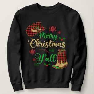 Christmas Cowgirl Hat & Boots Sweatshirt