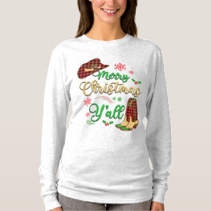 Christmas Cowgirl Hat & Boots T-Shirt