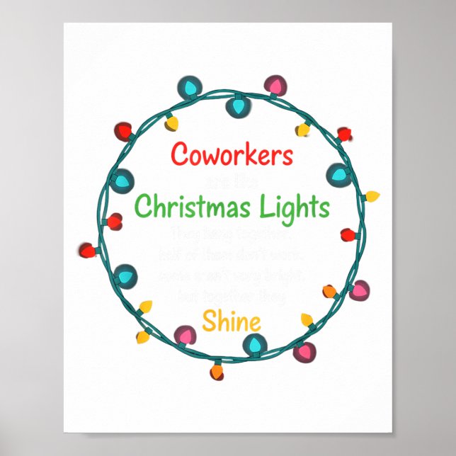 Christmas Coworkers Are Like Christmas Lights Funn Poster (Front)