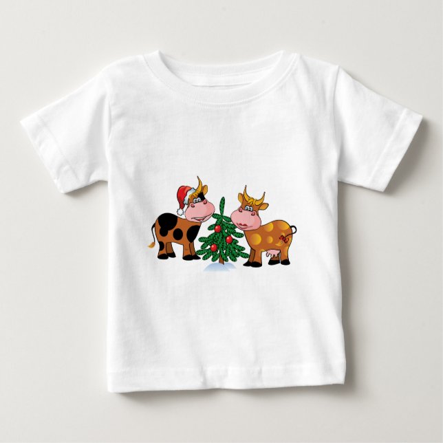 Christmas Cows Baby T-Shirt (Front)
