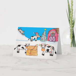 Christmas Cows Holiday Card