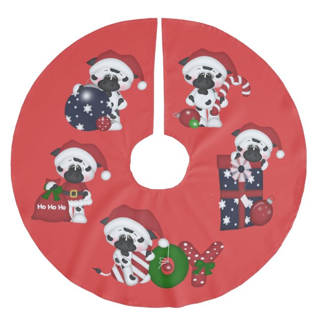 Christmas cows Holiday Country tree skirt (Front)
