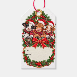 Christmas Cows Holiday Gift Tags
