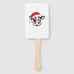 Christmas Cows Santa Cute Xmas Heifer Girls Kids W Hand Fan