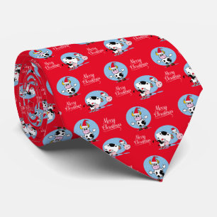 Christmas Cows With Santa Hats Necktie