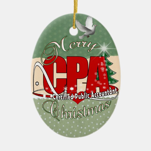 CHRISTMAS CPA Certified Public Accountant Ceramic Ornament (Front)