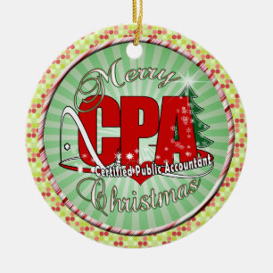 CHRISTMAS CPA Certified Public Accountant Ceramic Ornament