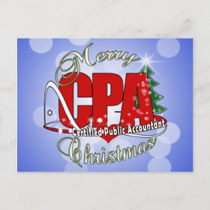 CHRISTMAS CPA Certified Public Accountant Holiday Postcard