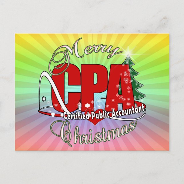 CHRISTMAS CPA Certified Public Accountant Holiday Postcard (Front)