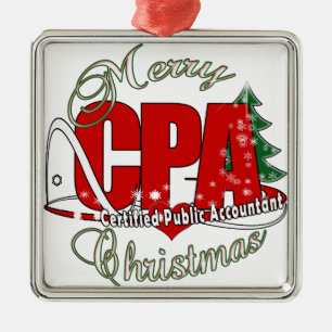 CHRISTMAS CPA Certified Public Accountant Metal Tree Decoration