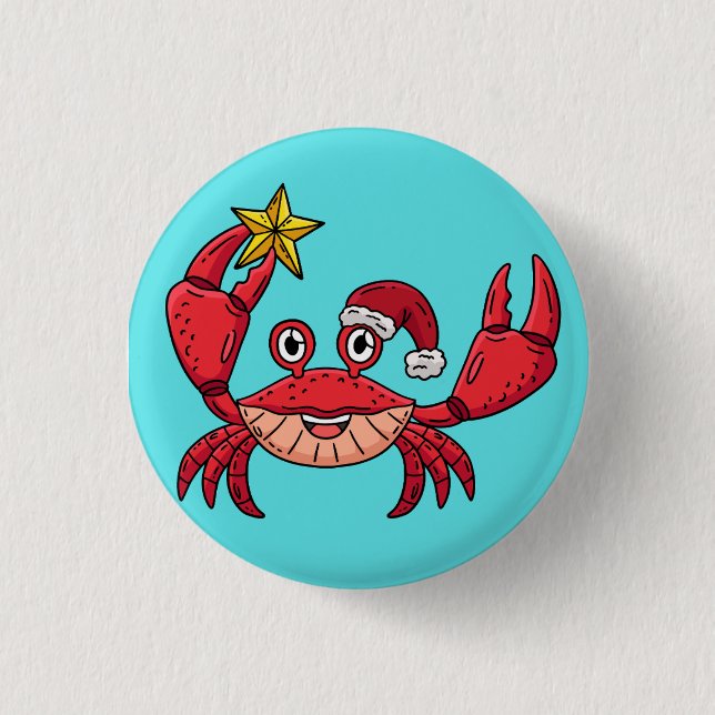 Christmas Crab 3 Cm Round Badge (Front)