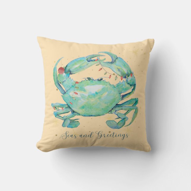 Christmas Crab Beach Cushion (Front)