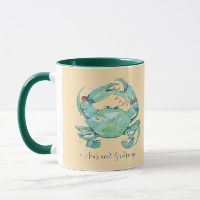 Christmas Crab Beach Mug (Left)