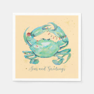 Christmas Crab Beach Napkin