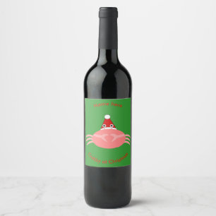 Christmas Crab Custom Bottle Labels