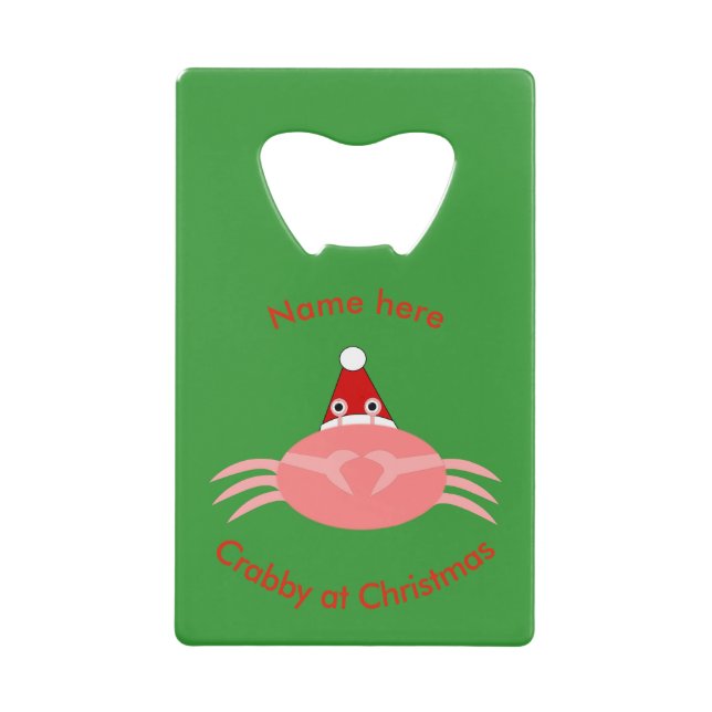 Christmas Crab Custom Bottle Opener (Front)