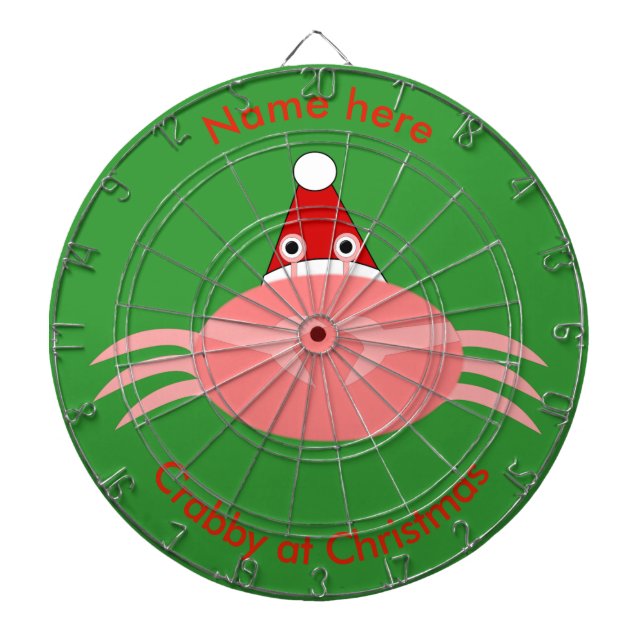 Christmas Crab Custom Dart Board (Front)
