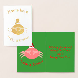 Christmas Crab Custom Foil Card