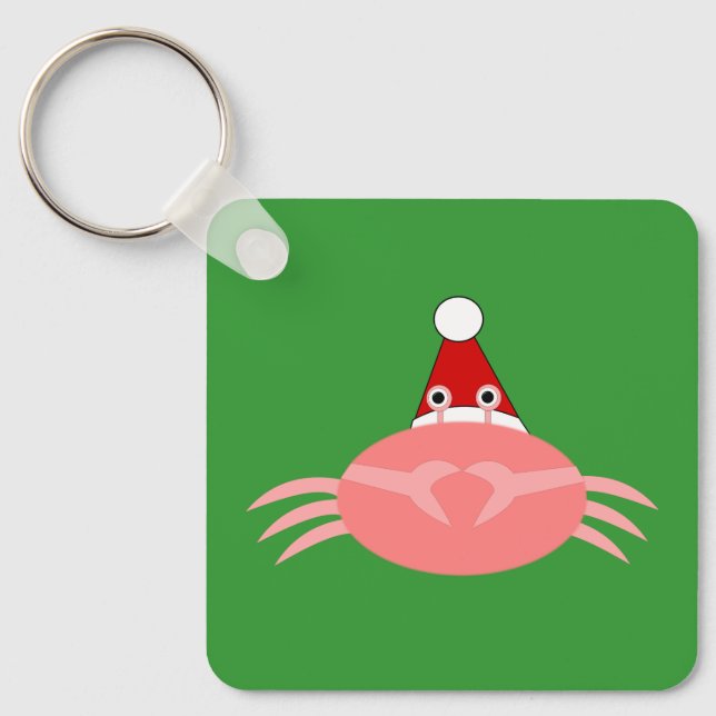 Christmas Crab Custom Keychain Custom (Front)