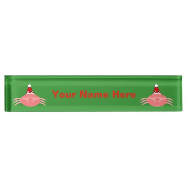 Christmas Crab Custom Nameplate (Front)