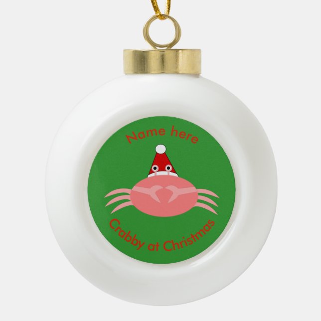 Christmas Crab Custom Ornament (Front)