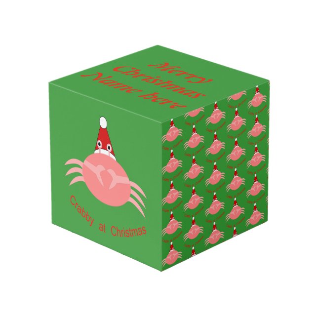 Christmas Crab Custom Photo Cube (Front Angled)