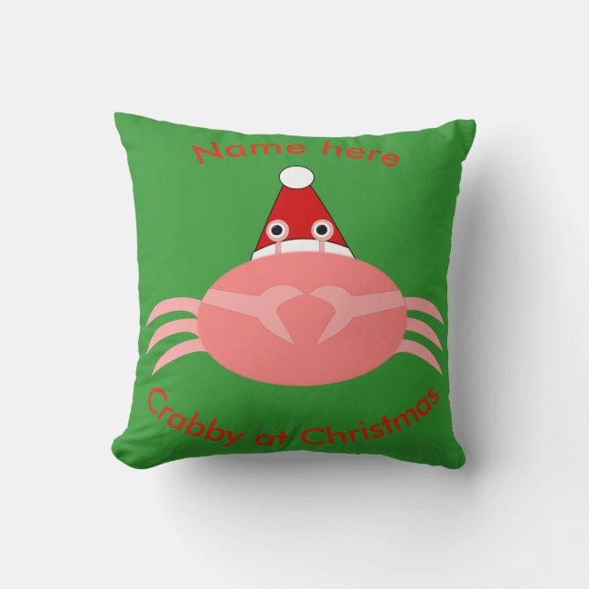 Christmas Crab Custom Pillow (Front)