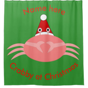 Christmas Crab Custom Shower Curtain