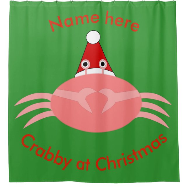 Christmas Crab Custom Shower Curtain (Front)