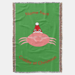 Christmas Crab Custom Throw Blanket
