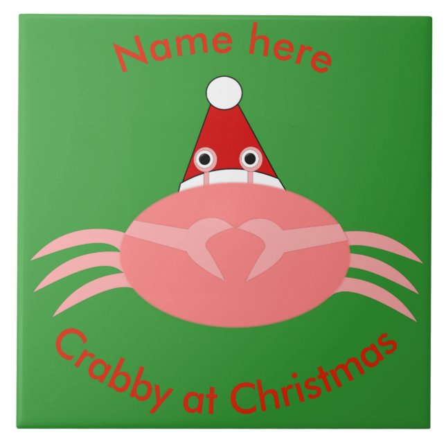 Christmas Crab Custom Tile (Front)